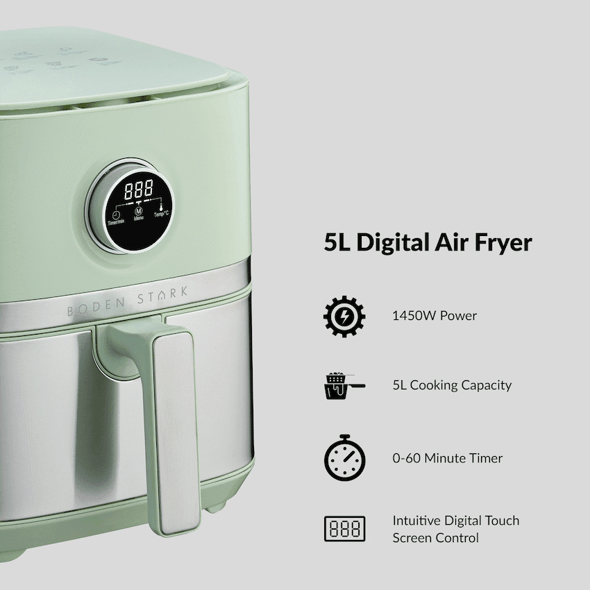 Boden Stark 5.0L Digital Air Fryer Green