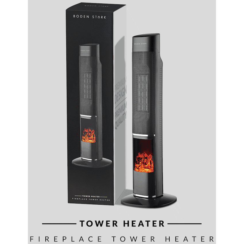 Boden Stark Fireplace Tower Heater