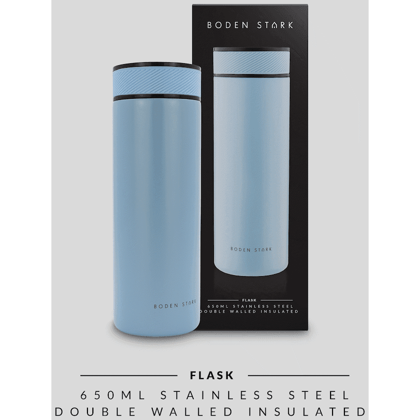 Boden Stark 650ml Double-Walled Flask - Blue