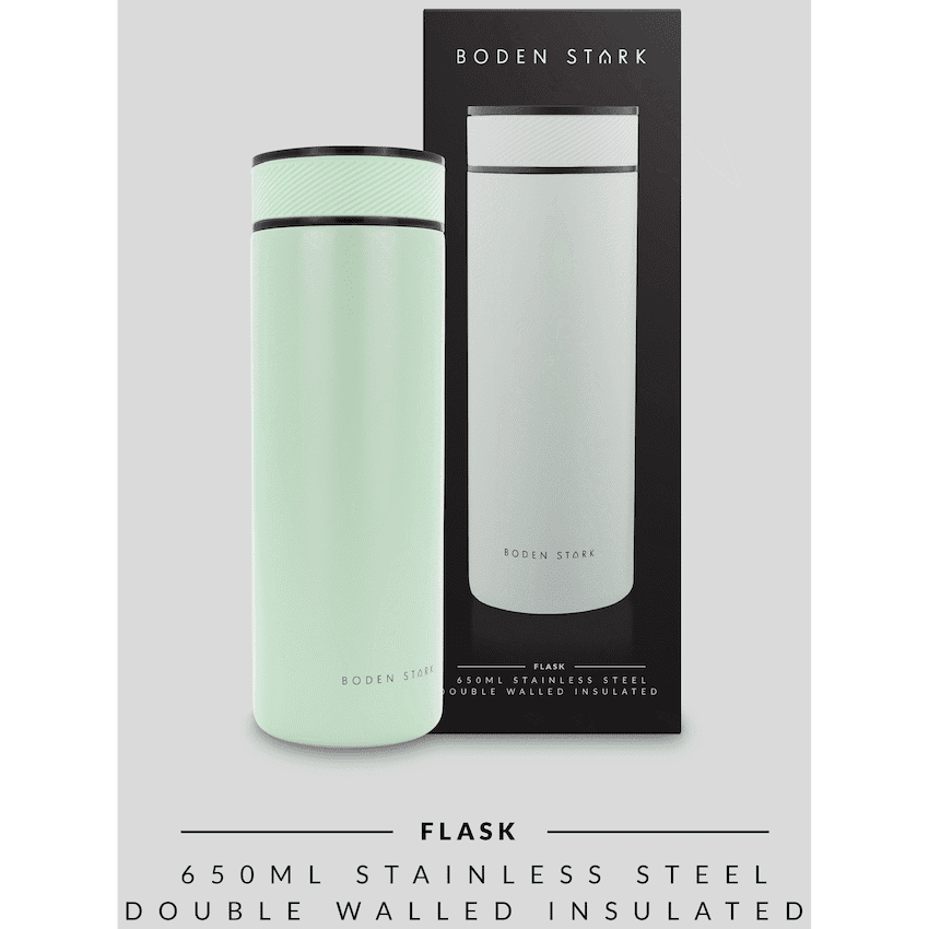 Boden Stark 650ml Travel Flask - Green