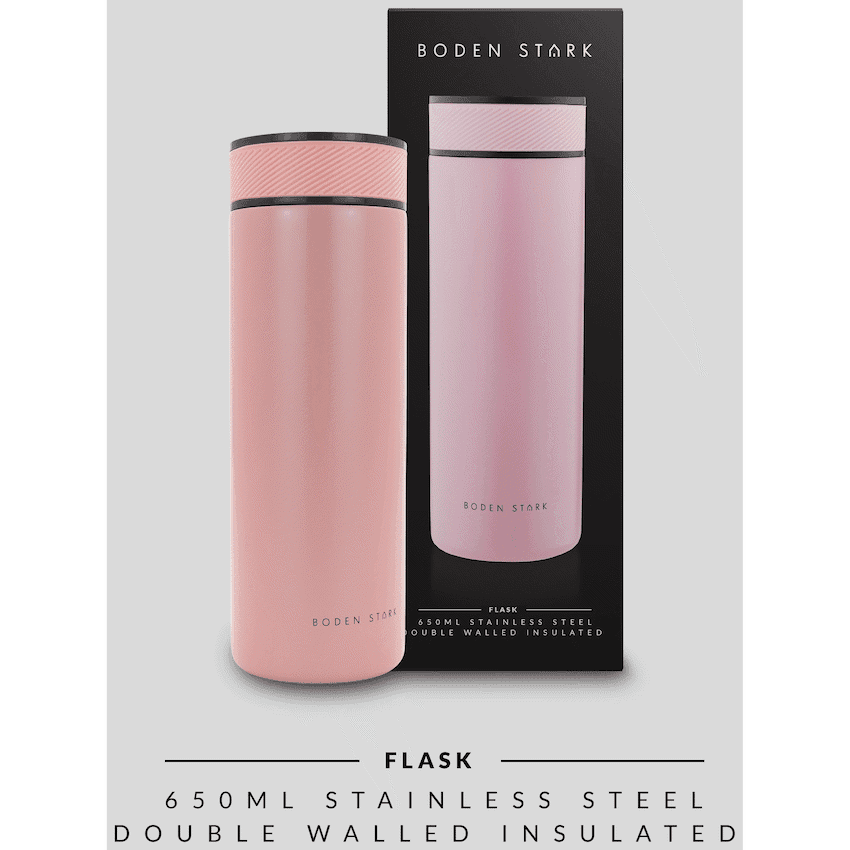 Boden Stark 650ml Flask - Pink