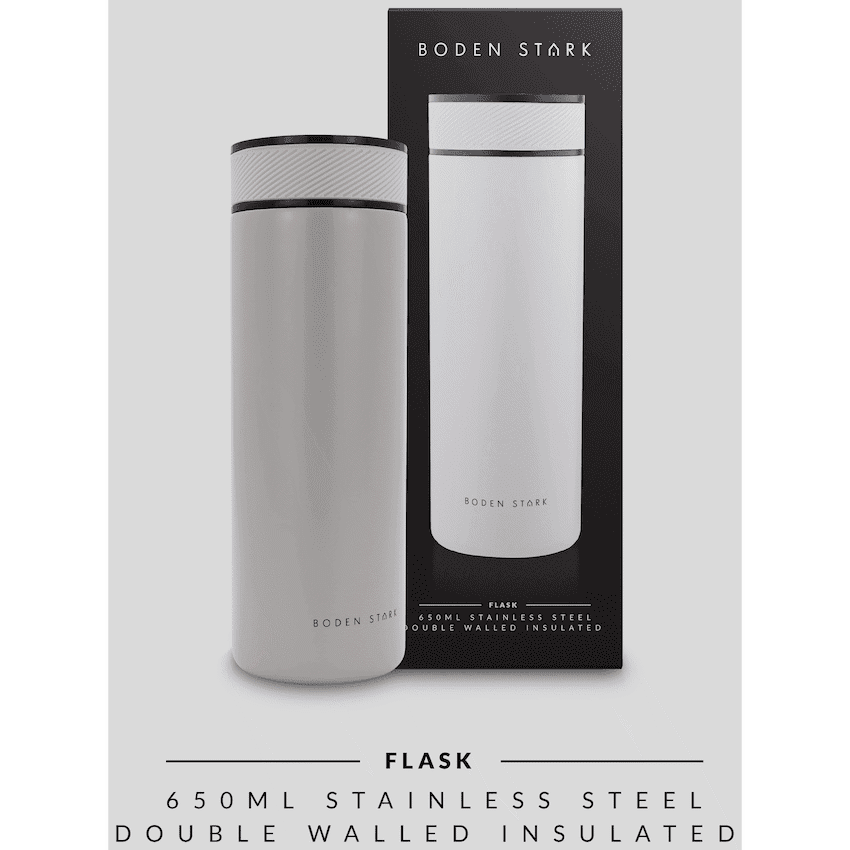 Boden Stark 650ml Double-Walled Flask - Grey