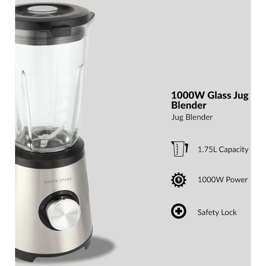 Boden Stark 1000w Glass Jug Blender