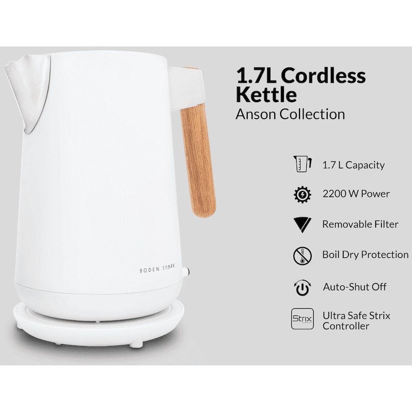 Boden Stark Anson Collection 1.7l 2000w SS Kettle - White