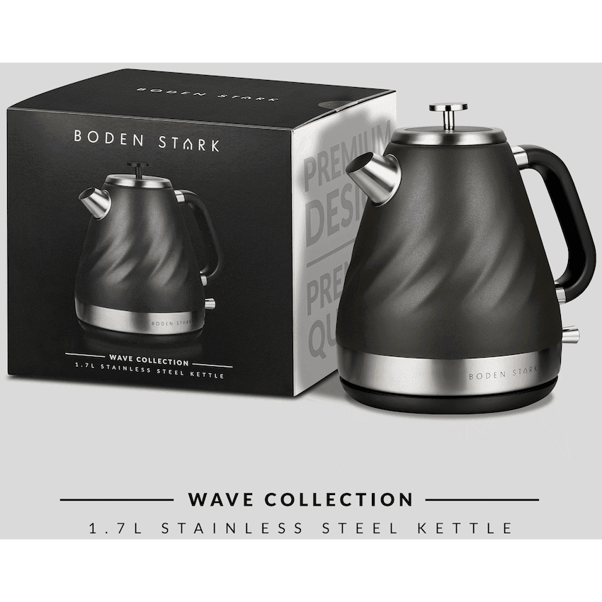 Boden Stark 1.7l Stainless Steel Kettle - Charcoal