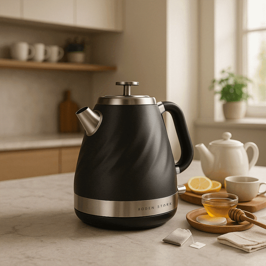 Boden Stark 1.7l Stainless Steel Kettle - Charcoal