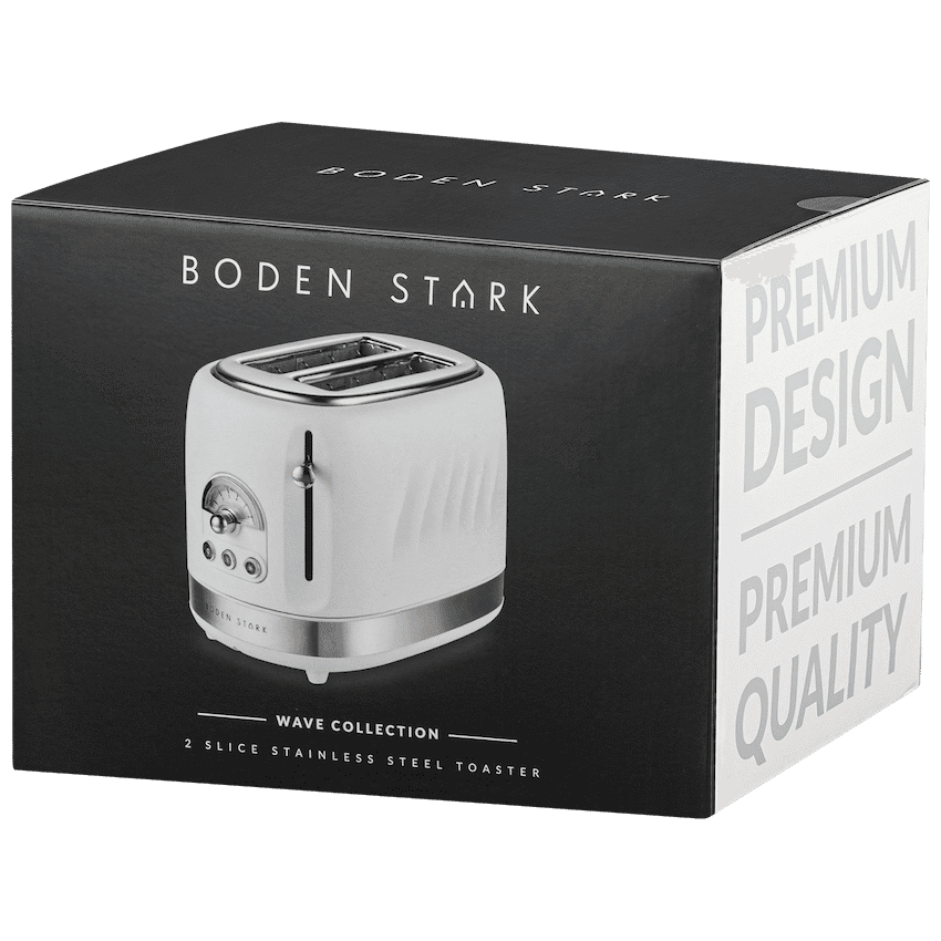 Boden Stark 2-Slice Stainless Steel Toaster - White