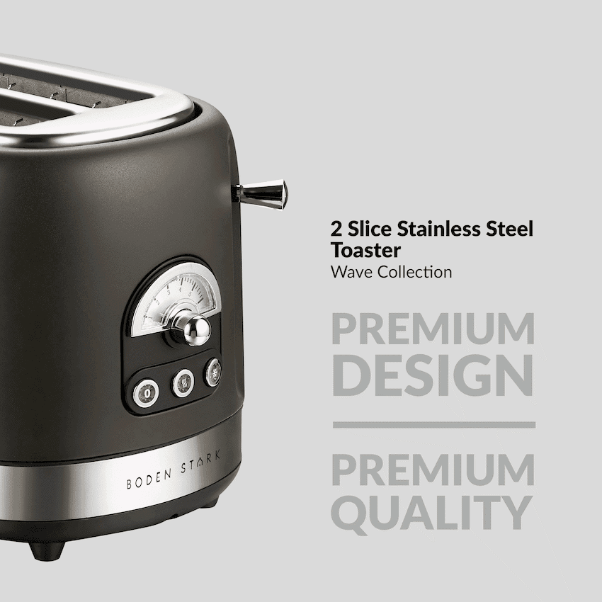 Boden Stark 2-Slice Stainless Steel Toaster