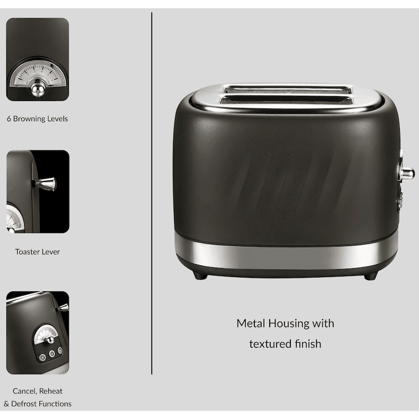 Boden Stark 2-Slice Stainless Steel Toaster