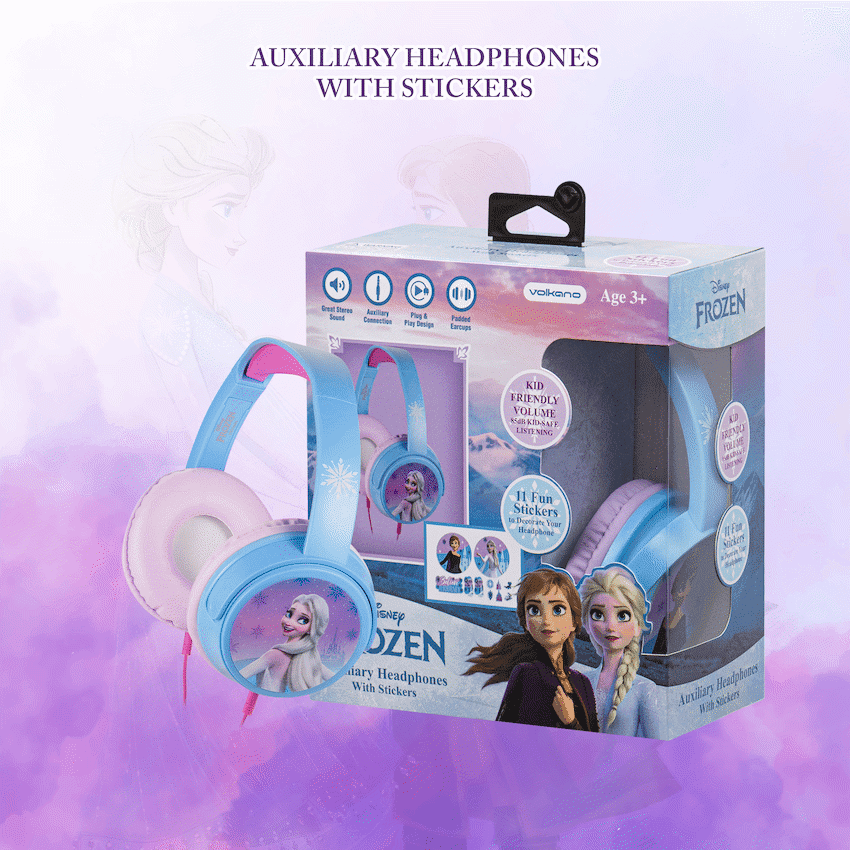 Disney Frozen Auxiliary headphones with 11 Stickers