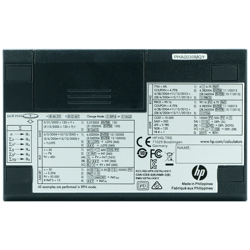 HP 12C Platinum Financial Calculator (Algebraic or RPN)