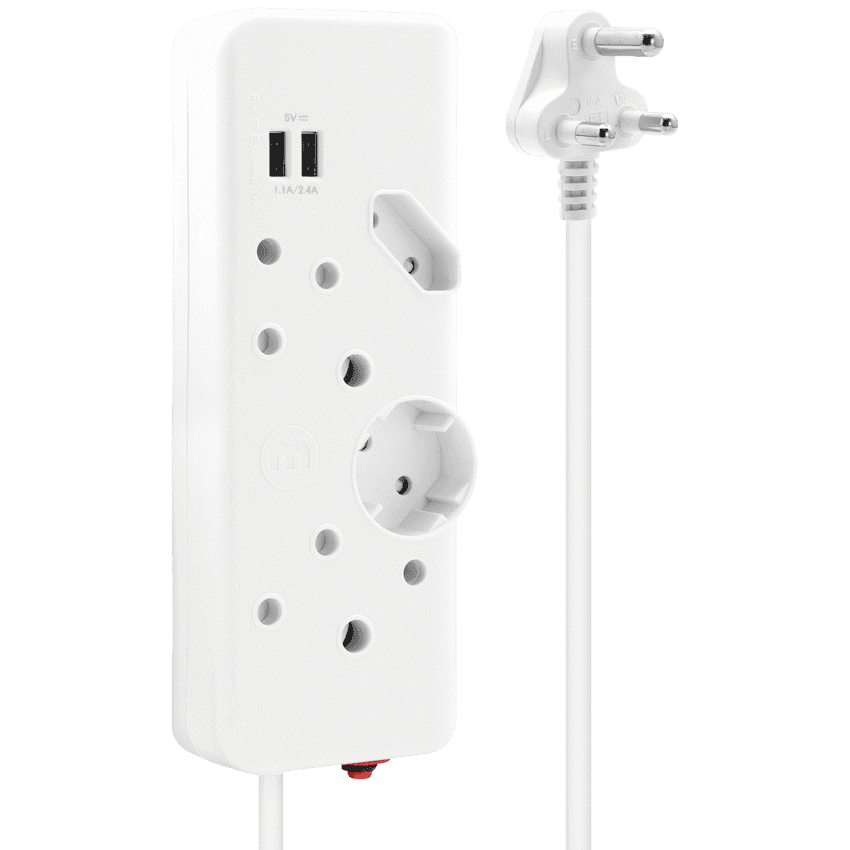 Ellies 4-Way Multiplug - 2 x USB 2.4a - 0.4m