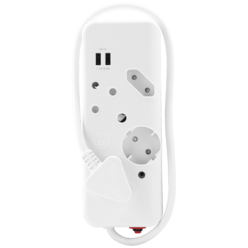 Ellies 4-Way Multiplug - 2 x USB 2.4a - 0.4m