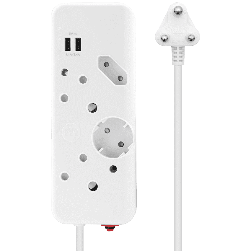 Ellies 4-Way Multiplug - 2 x USB 2.4a - 0.4m