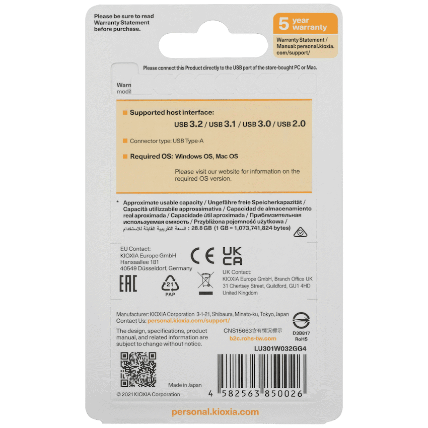 Kioxia U301- 32GB USB 3.2-GEN1