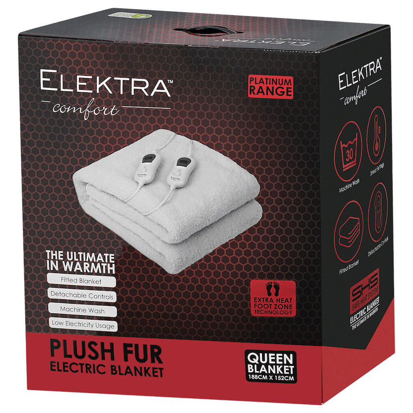 Elektra Comfort Electric Blanket - Queen - Fur
