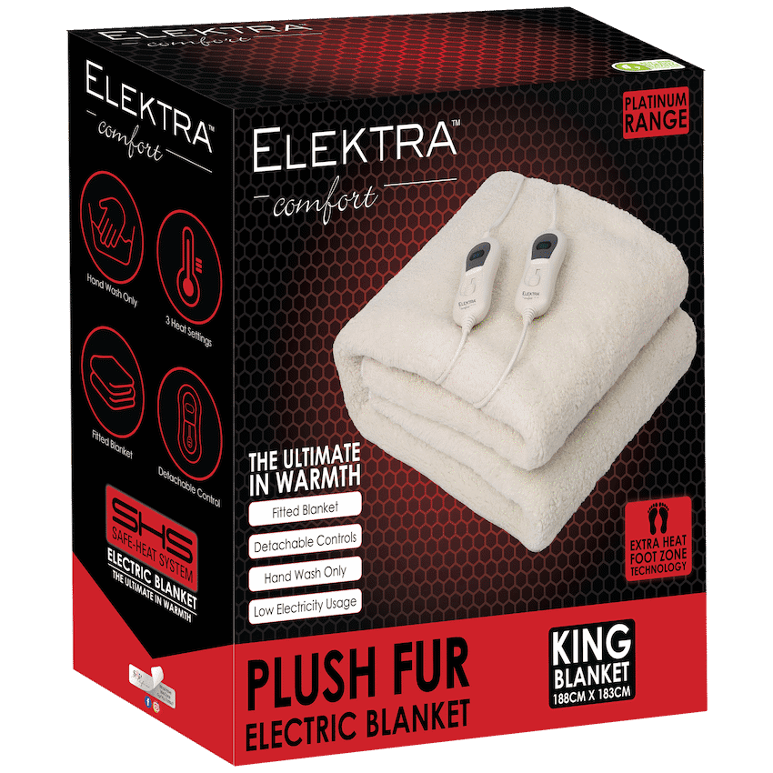 Elektra Comfort Electric Blanket - King - Fur