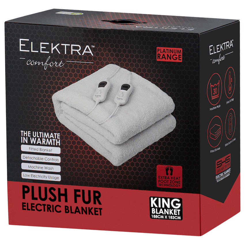 Elektra Comfort Electric Blanket - King - Fur
