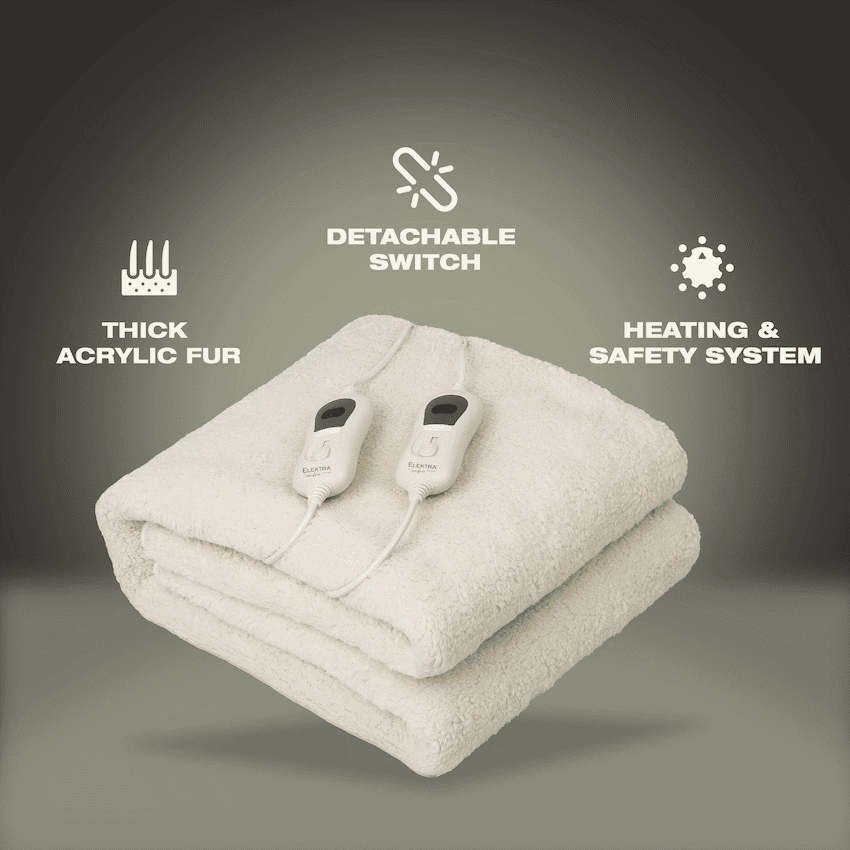 Elektra Comfort Electric Blanket - King - Fur
