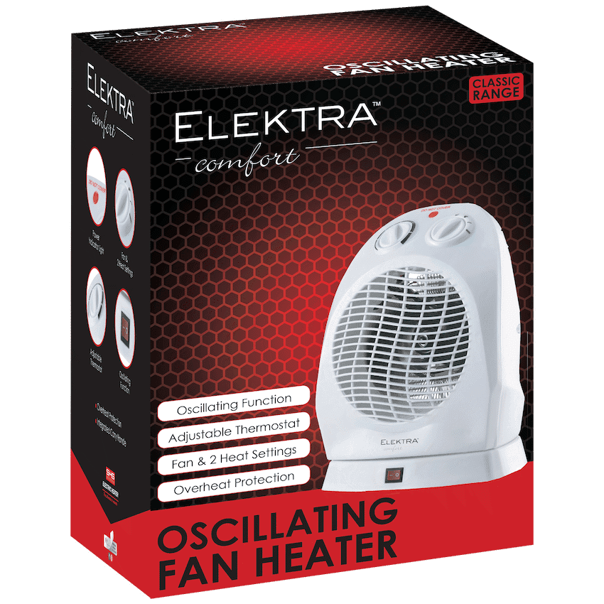 Elektra Comfort Oscillating Fan Heater