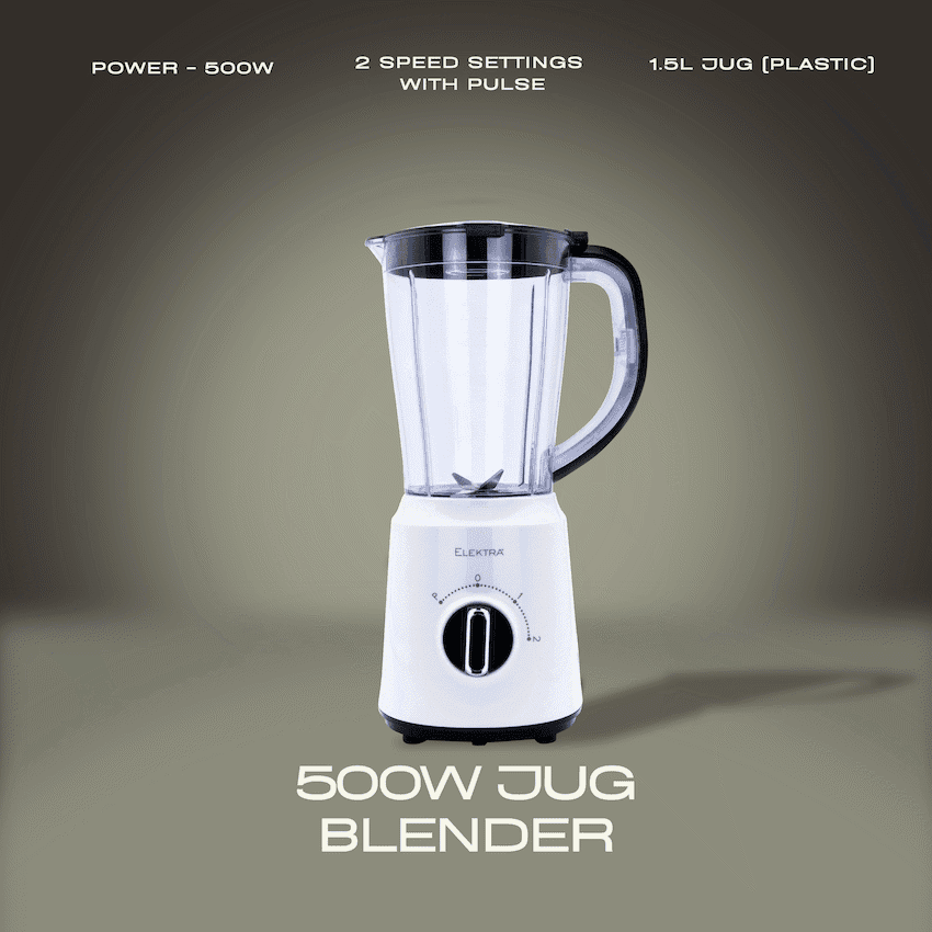 ELEKTRA - 500W 1.5L JUG BLENDER (PLASTIC JUG)