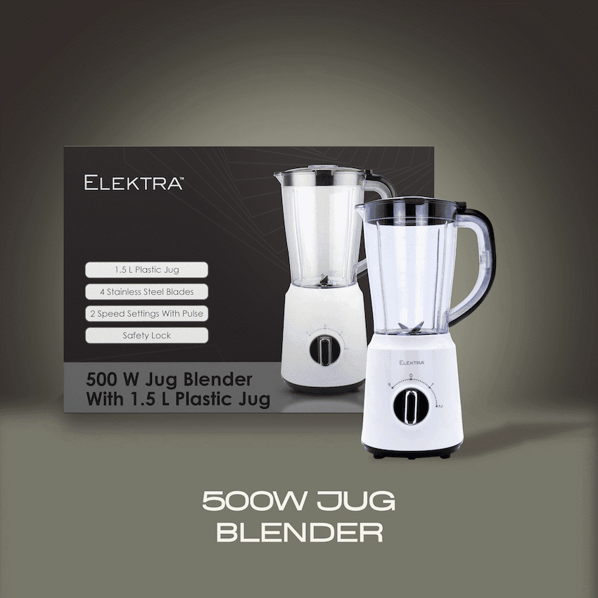 ELEKTRA - 500W 1.5L JUG BLENDER (PLASTIC JUG)