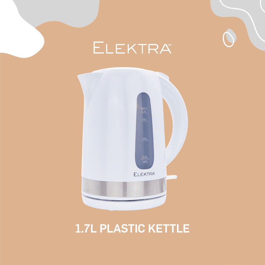 Elektra 1.7l Plastic Kettle - White