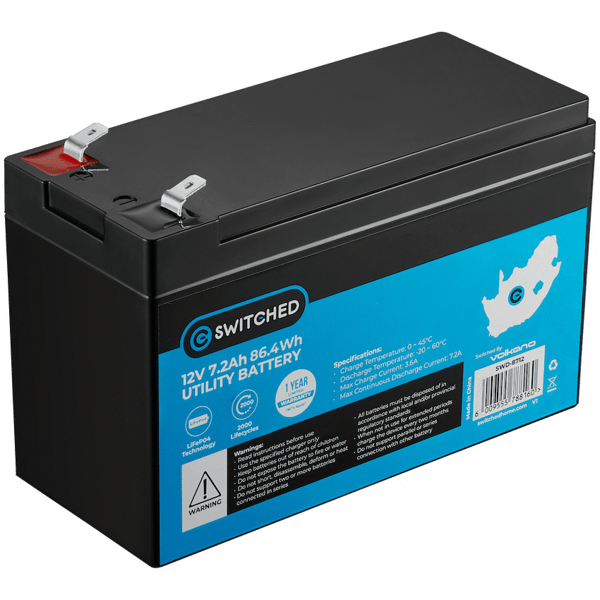 Switched LiFePO4 Gate Motor/Alarm Battery