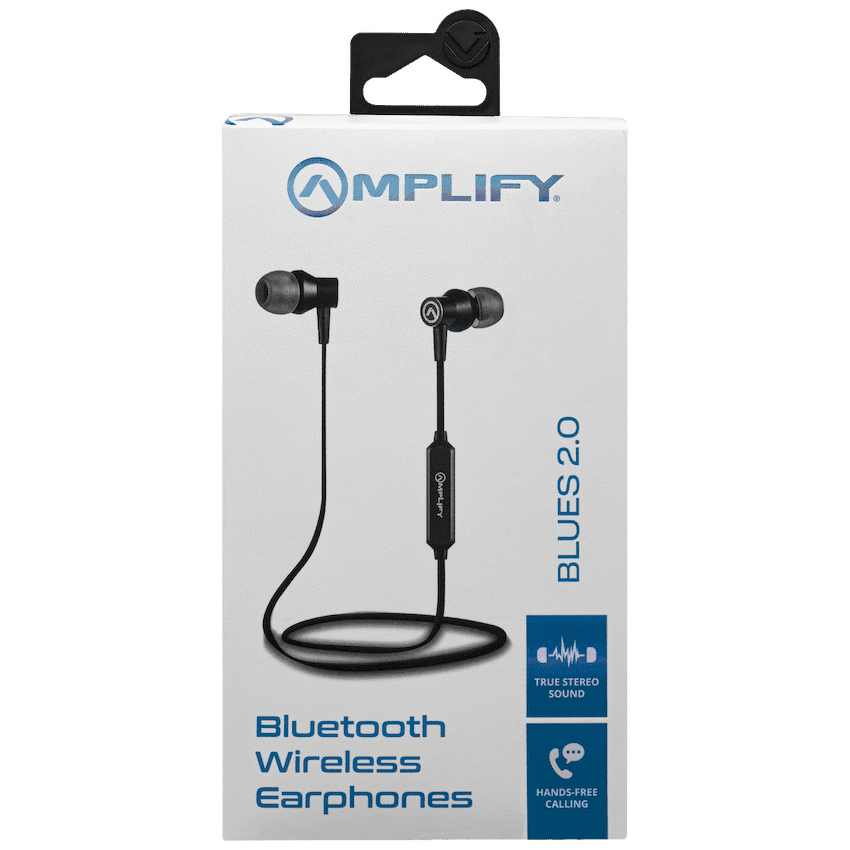 Amplify Blues 2.0 Bluetooth Earphones - Solid Black