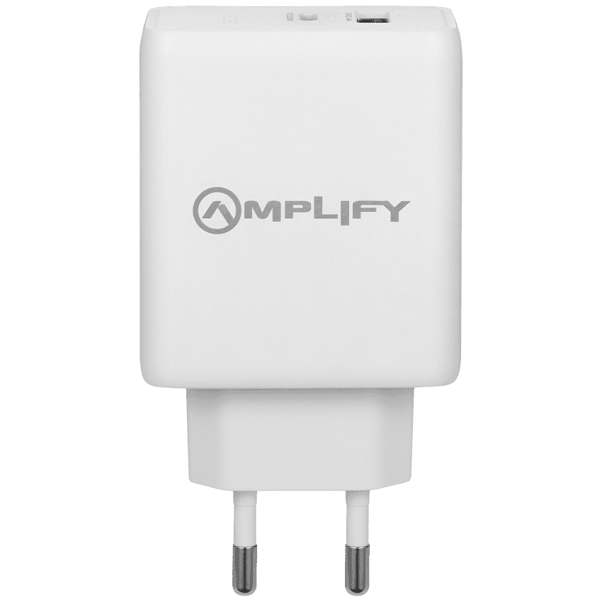 Amplify P.D. 20w Plus USB 12w Dual Wall Charger - White