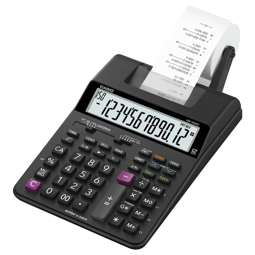 Casio HR-100RC BK Printing Calculator