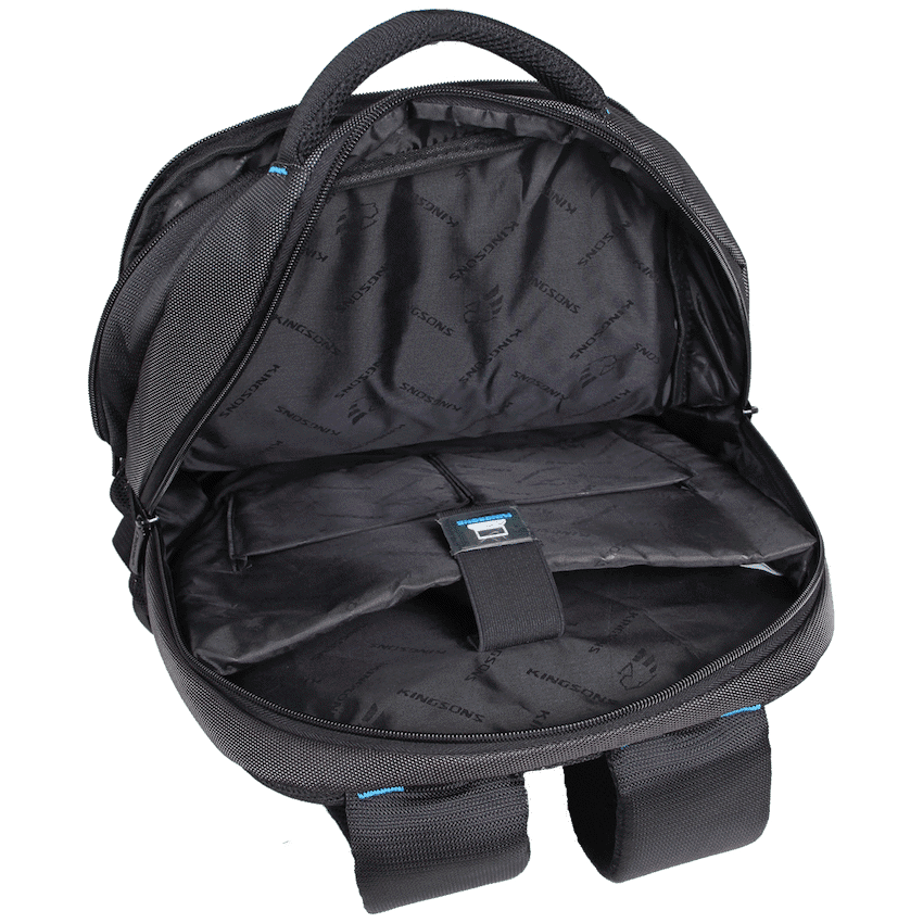 Kingsons 15.6" black laptop backpack with key chain