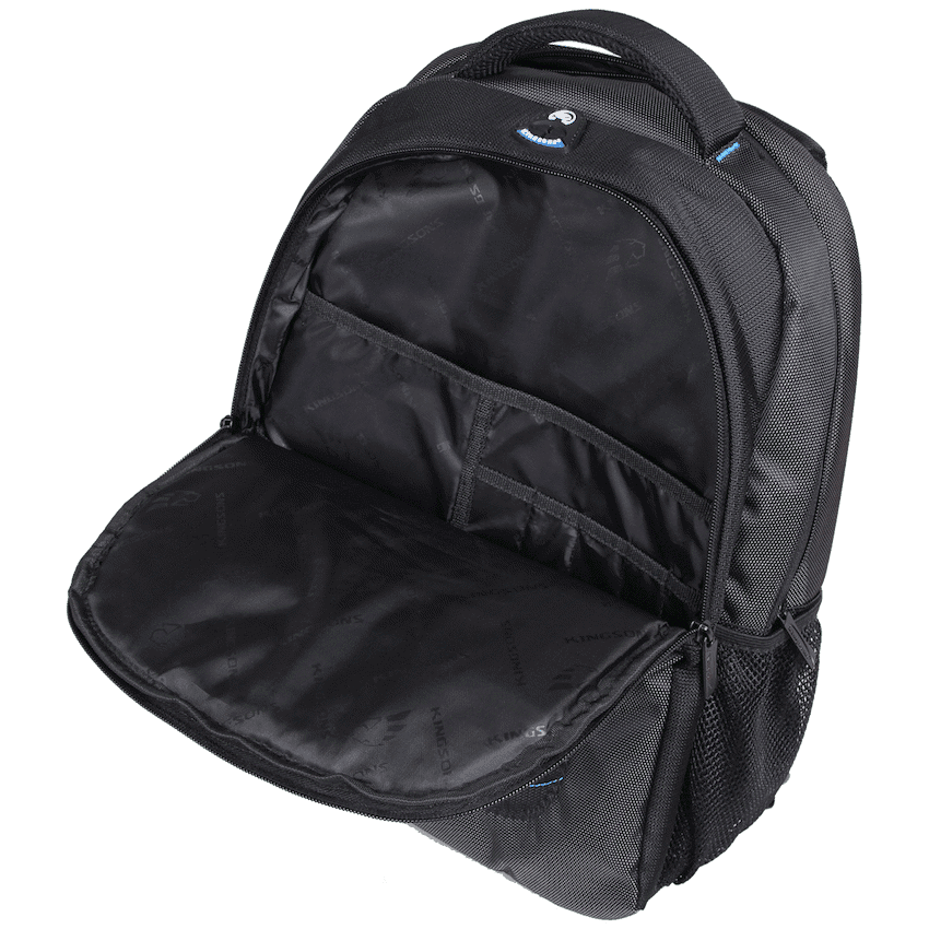 Kingsons 15.6" black laptop backpack with key chain