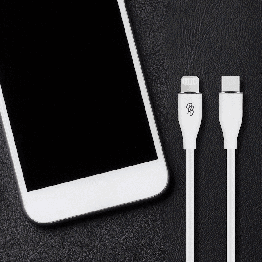 Pro Bass FlexiCord Series 2m 27w Type-C to Lightning Charging Cable - White