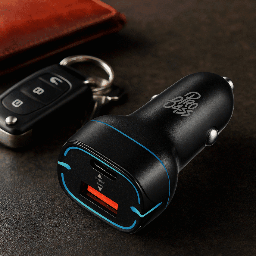 Pro Bass AutoPower Series 32w Dual USB and Type-C Car Charger