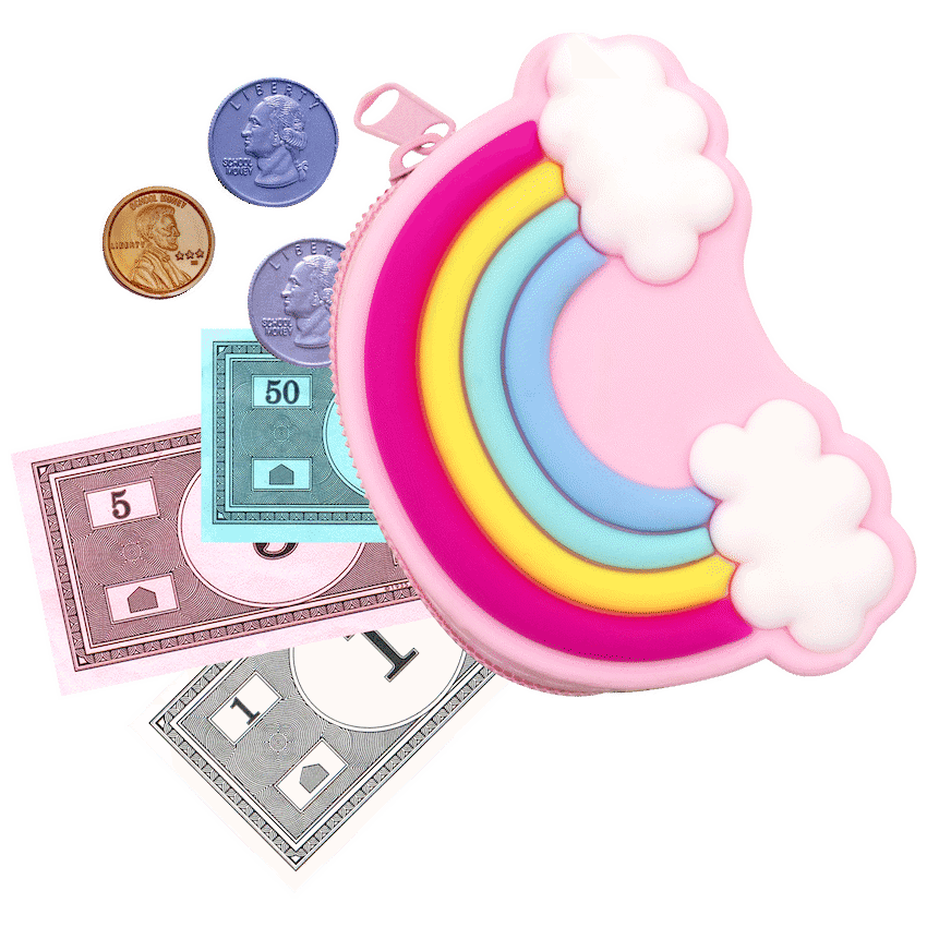 Quest Rainbow Silicone Purse - Pink