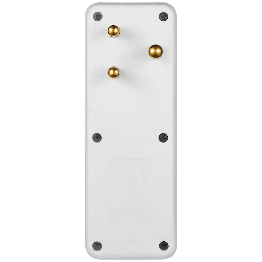 Switched 4-Way Medium Surge Adaptor with Schuko - White