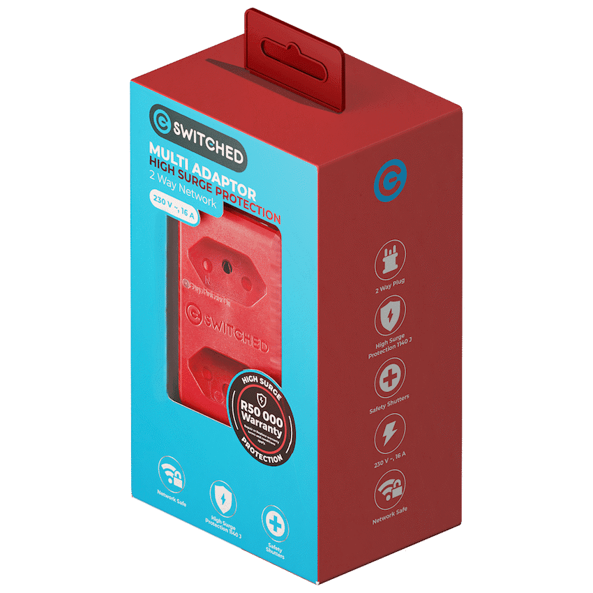 Switched High Surge 2-Way Network Router Safe Adaptor