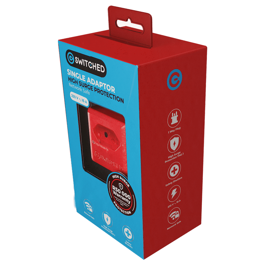 SWITCHED 1 Way High Surge Network Safe Adaptor
