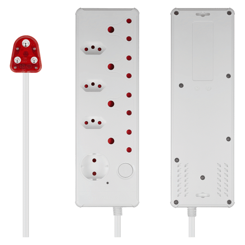 SWITCHED 8-way High Surge Multiplug 0.5m