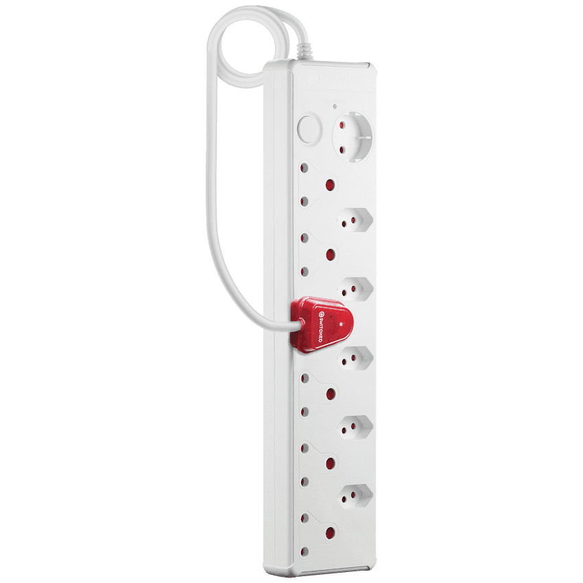 Switched 12-Way High Surge Multiplug 0.5m - White