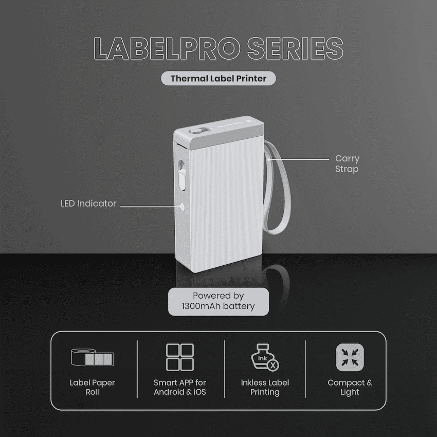 Volkano LabelPro Series Thermal Label Printer - White