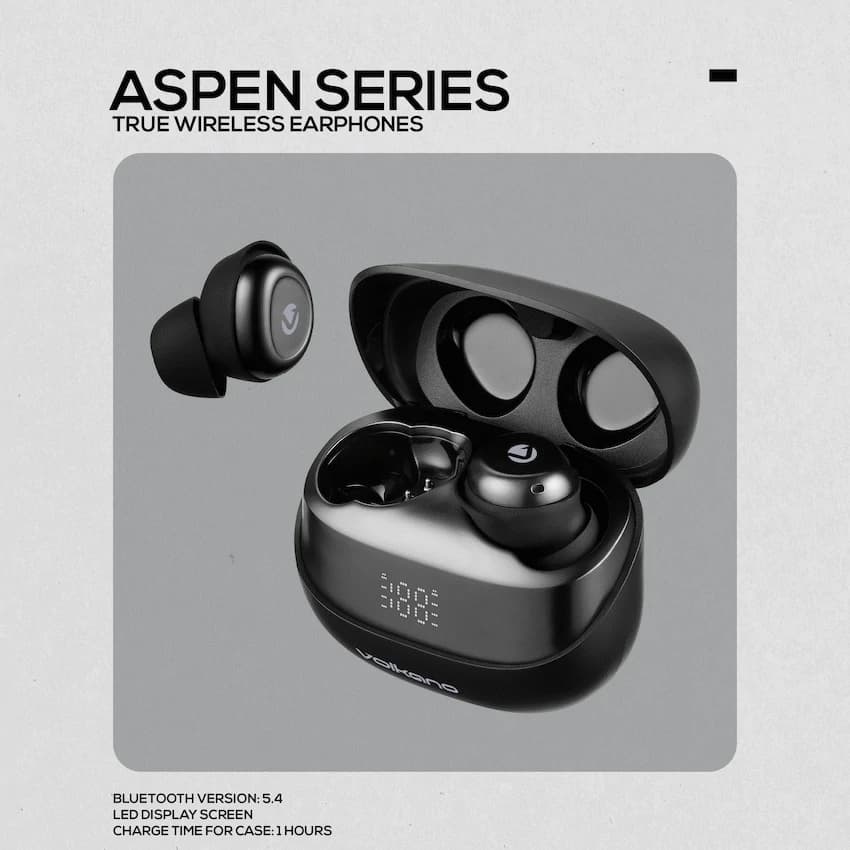Volkano Aspen True Wireless Earphones - Black