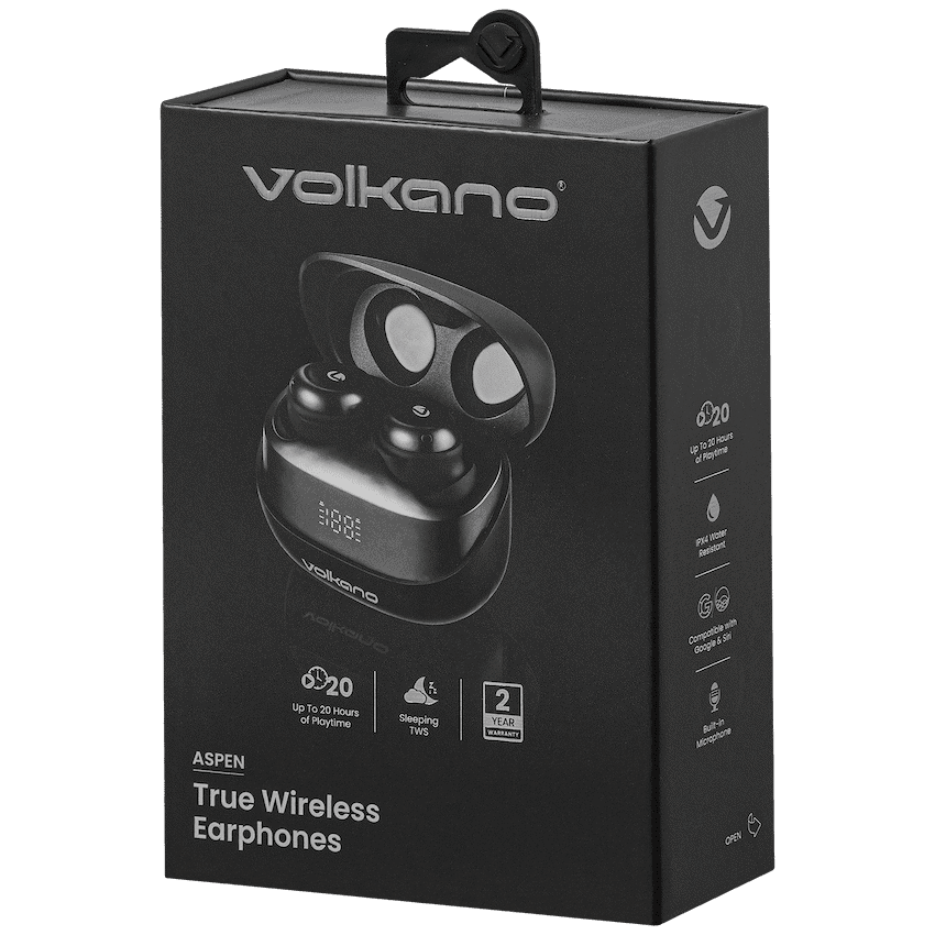 Volkano Aspen True Wireless Earphones - Black