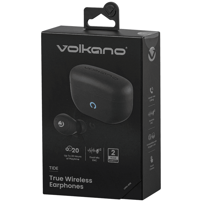 Volkano Tide Series True Wireless Earphones - Black