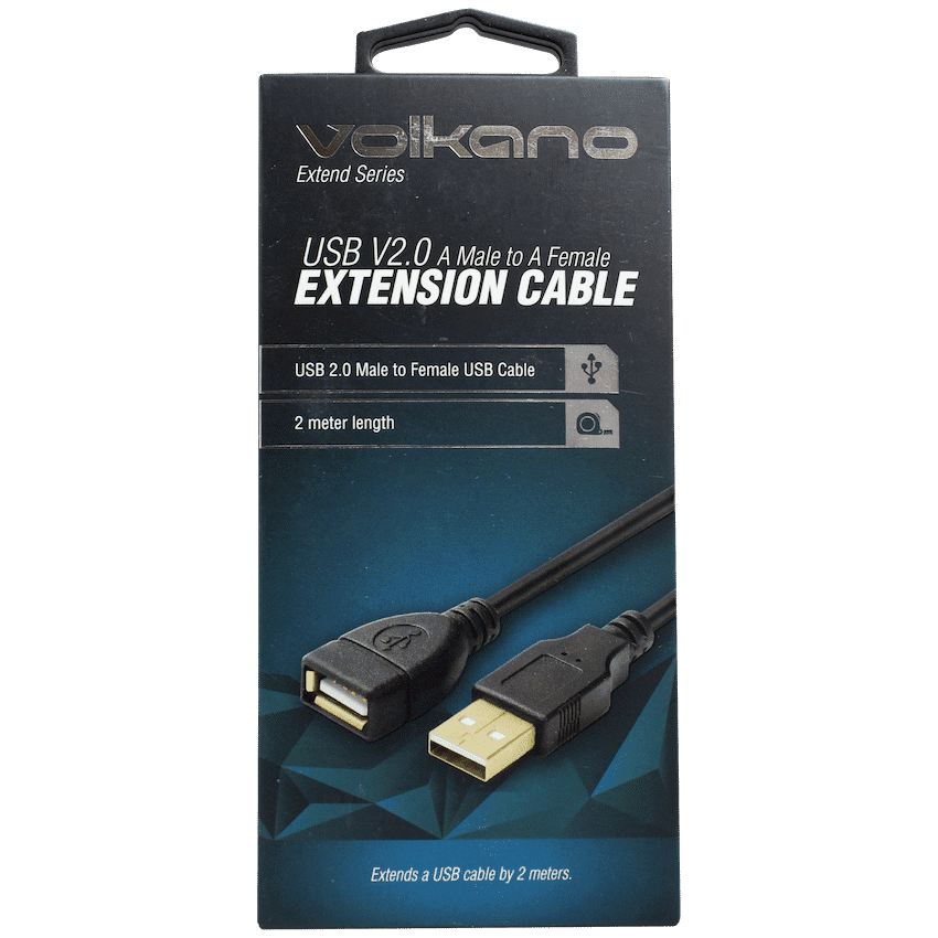Volkano Extend Series USB Extension Cable - 2m - Black