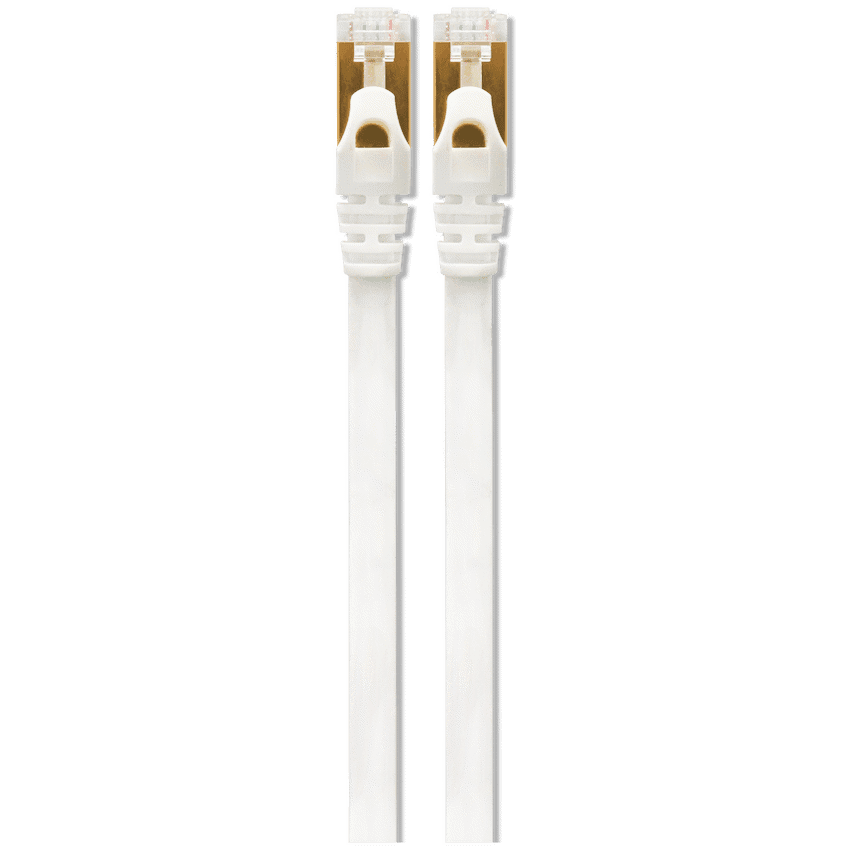 VolkanoX Giga Series Cat 7 Ethernet Cable 3m - White, Gold Tips