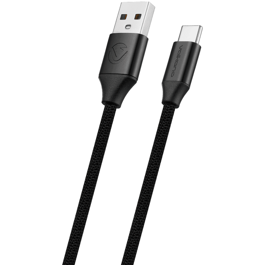 Volkano Weave Series Braided USB A to Type-C Cable 1.2m 60w - Black