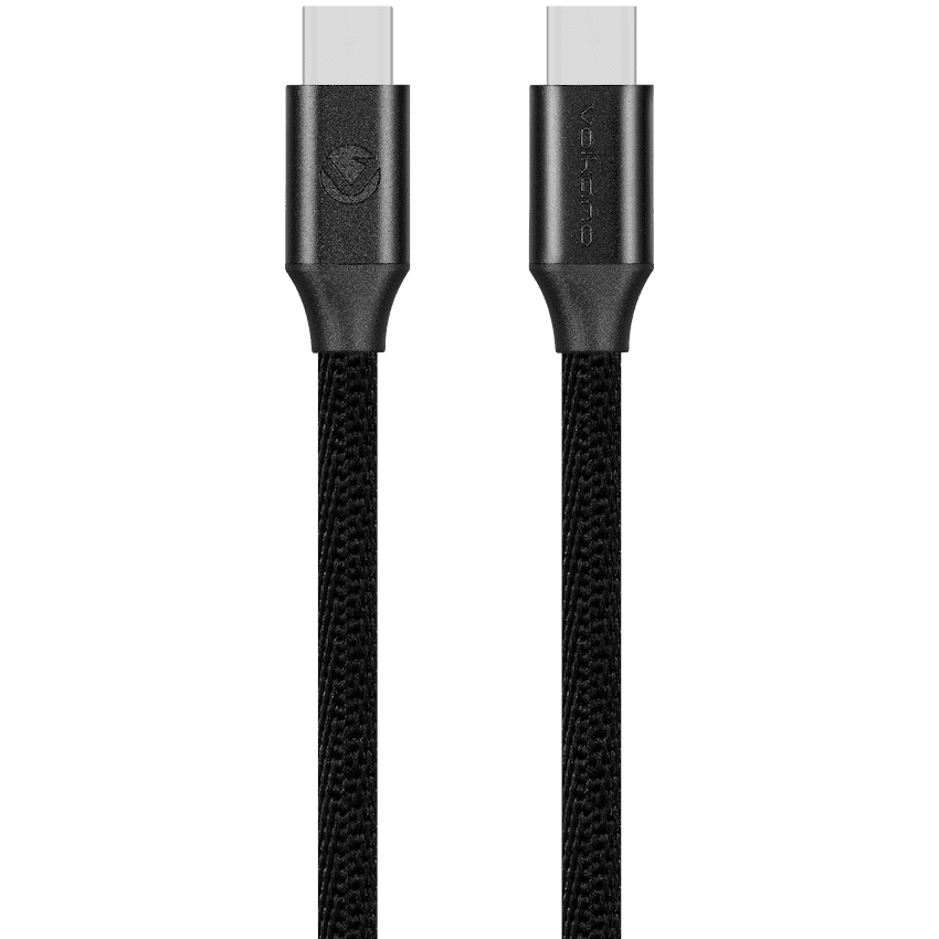 Volkano Weave Series Type-C to Type-C Cable (1.2m, 60w) - Black