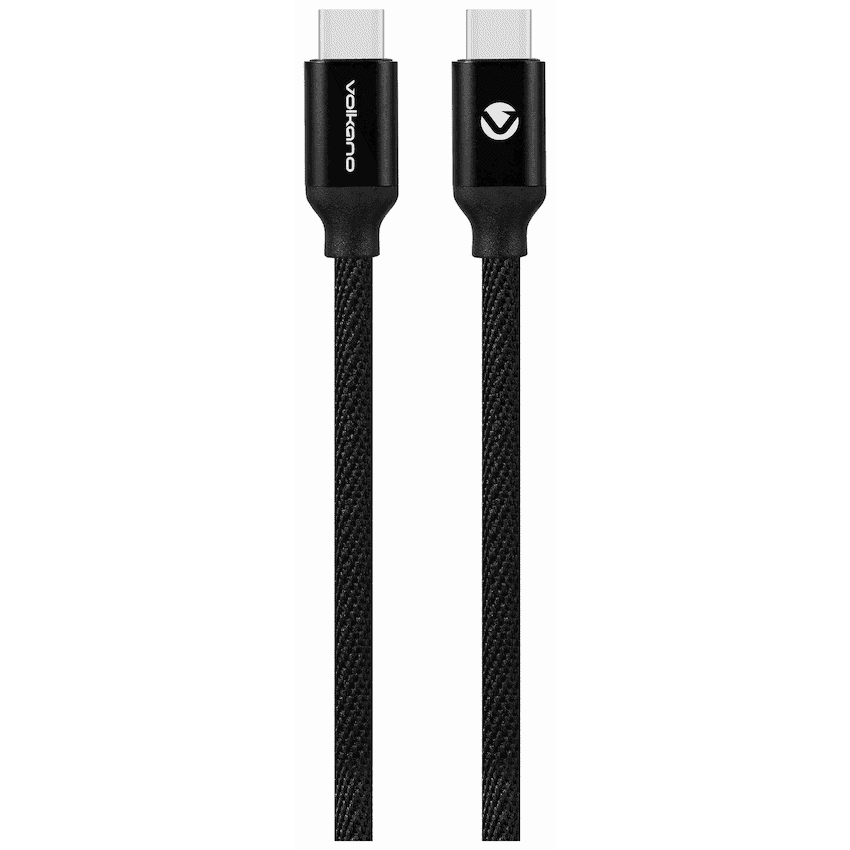Volkano Weave Series Type-C to Type-C Cable (1.2m, 60w) - Black
